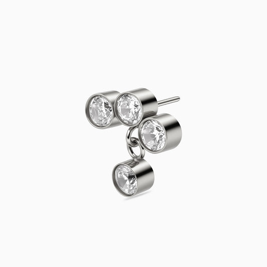 Titanium Threadless Dangle Bezel Cluster Top