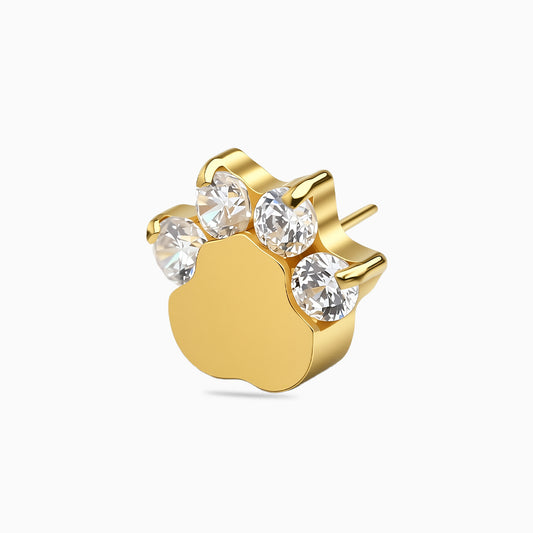 18Kt Gold PVD Titanium Threadless Cat Paw Cluster Top