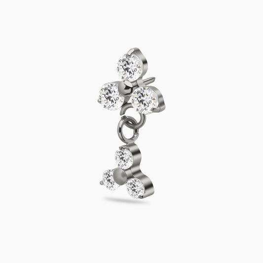 Titanium Threadless Dangle Cluster Top