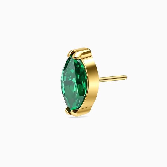 18Kt Gold PVD Titanium Threadless Marquise Gem Top