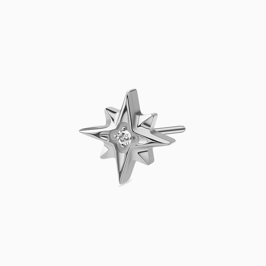 Titanium Threadless Eight-Point Star Gem Top