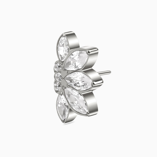 Titanium Threadless Marquise Crown Cluster Top
