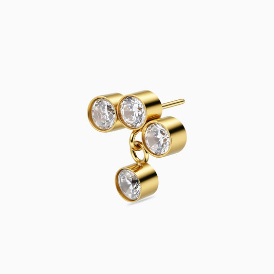 18Kt Gold PVD Titanium Threadless Dangle Bezel Cluster Top