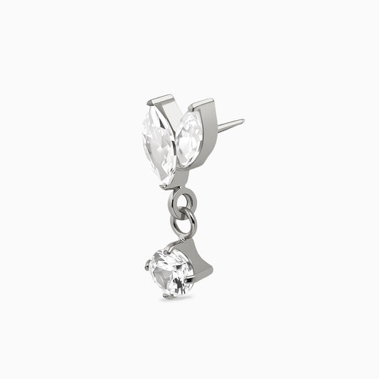 Titanium Threadless Dangle Leaf Cluster Top