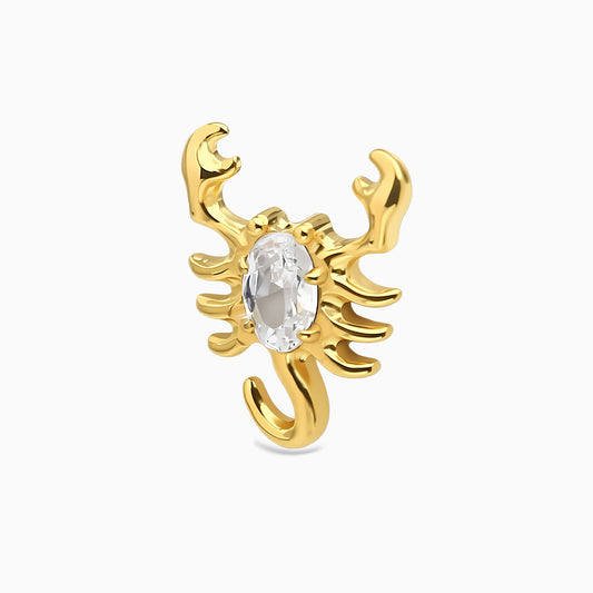 18Kt Gold PVD Titanium Threadless Scorpion Top