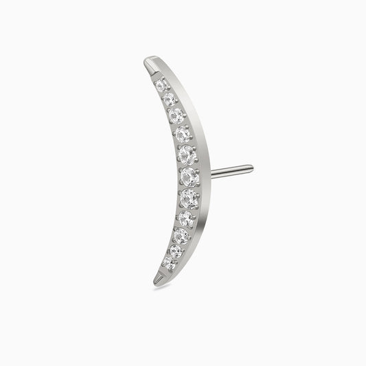 Titanium Threadless Crescent Curved Cluster Top
