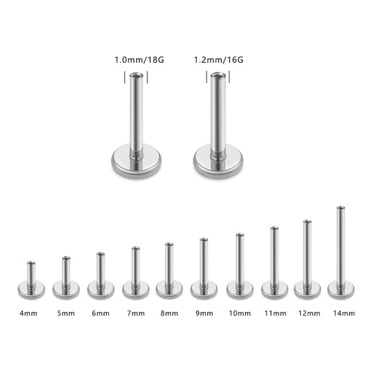 Titanium Threadless Labret with 4mm Base