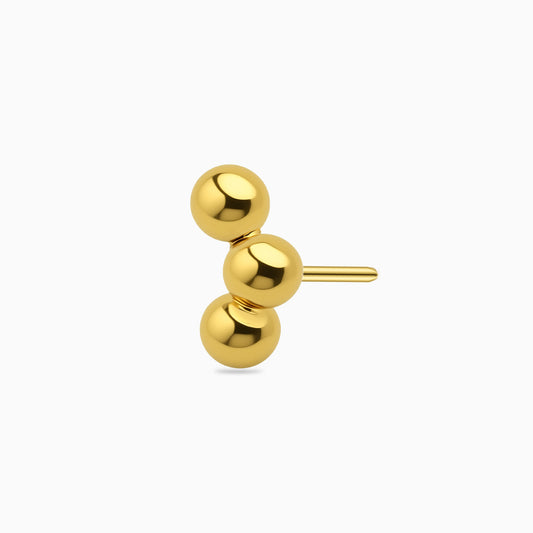18Kt Gold PVD Titanium Threadless Triple Bead Cluster Top