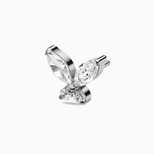 Titanium Threadless Butterfly Gem Top