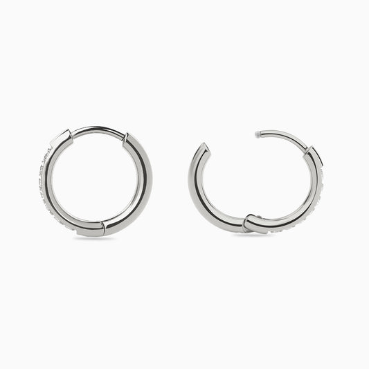Titanium Hinged Pave Hoop Ring