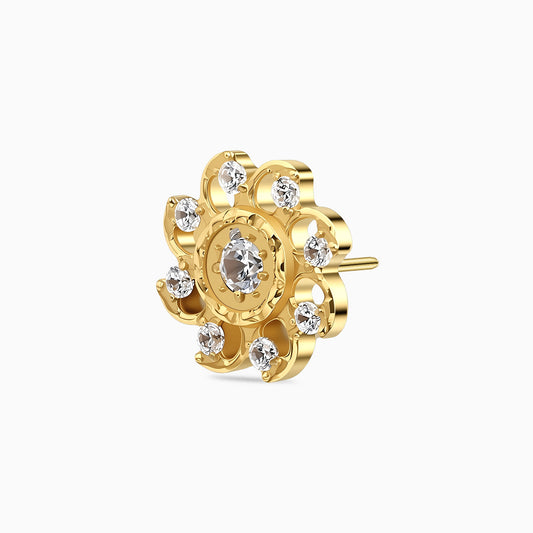 18Kt Gold PVD Titanium Threadless Swirl Cluster Top