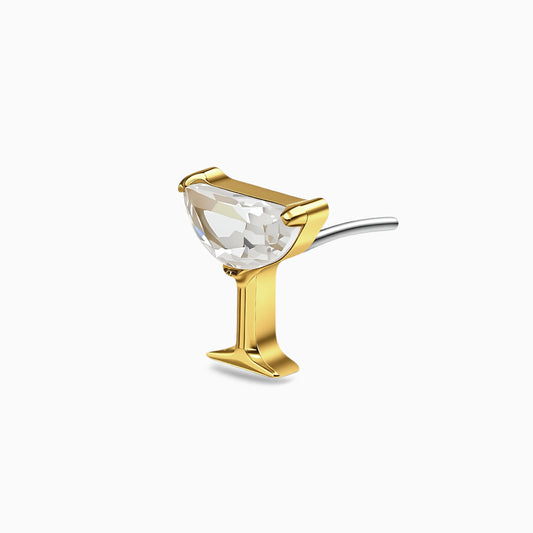 18Kt Gold PVD Titanium Threadless Cocktail Glass Top