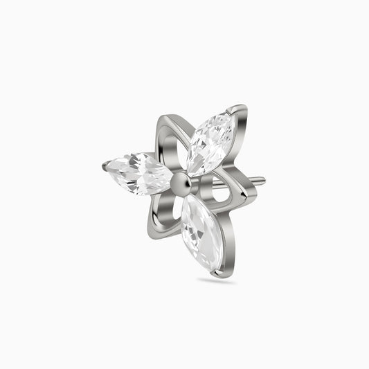 Titanium Threadless Marquise Cluster Top