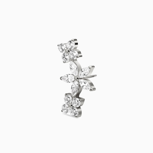 Titanium Threadless Floral Triple Cluster Top