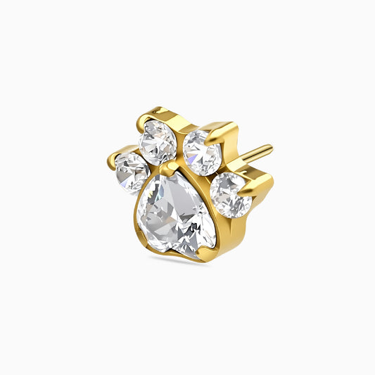 18Kt Gold PVD Titanium Threadless Paw Print Top