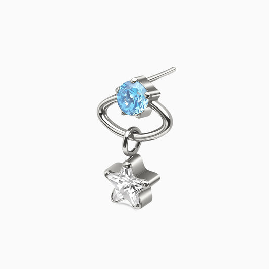 Titanium Threadless Dangle Bezel Cluster Top