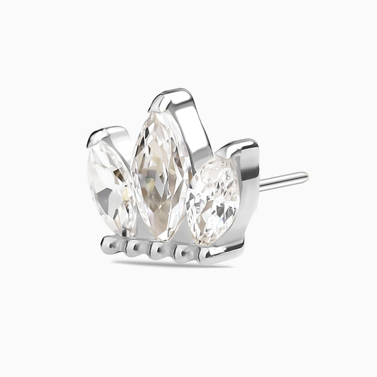 Titanium Marquise Crown Cluster Prong Set Gem Top
