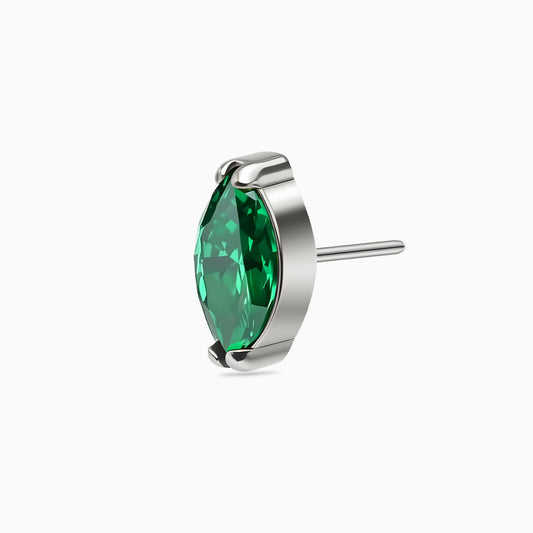 Titanium Threadless Marquise Gem Top