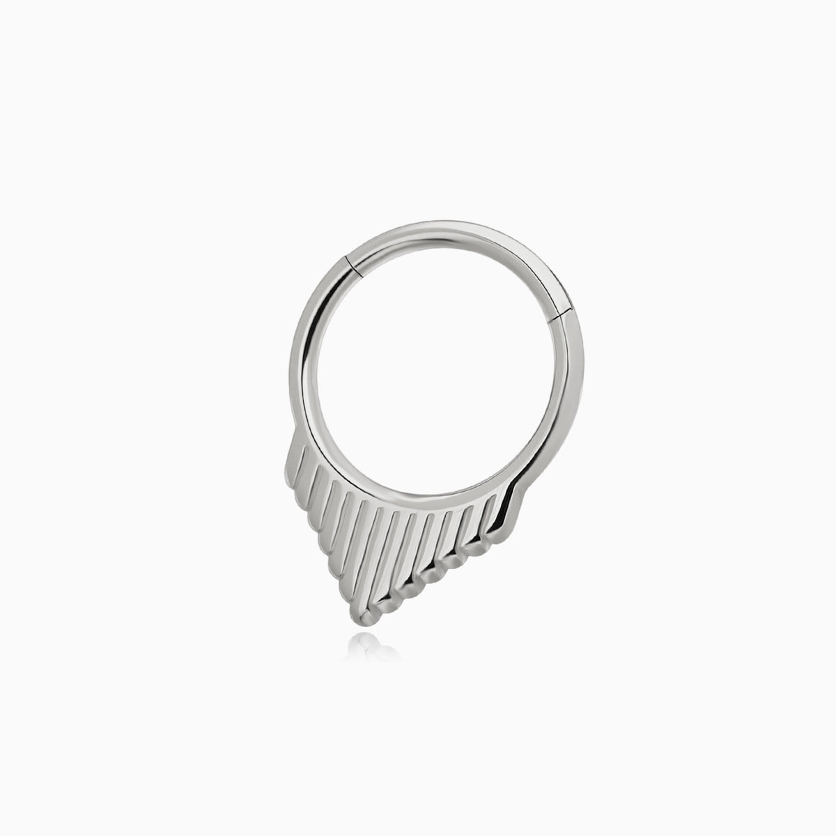 Titanium Ribbed V Shape Front Facing Hinged Segment Clicker