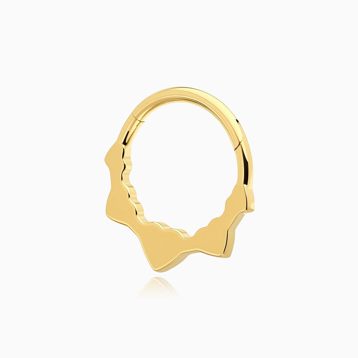 18Kt Gold PVD Titanium Heart Cluster Front Facing Hinged Segment Clicker