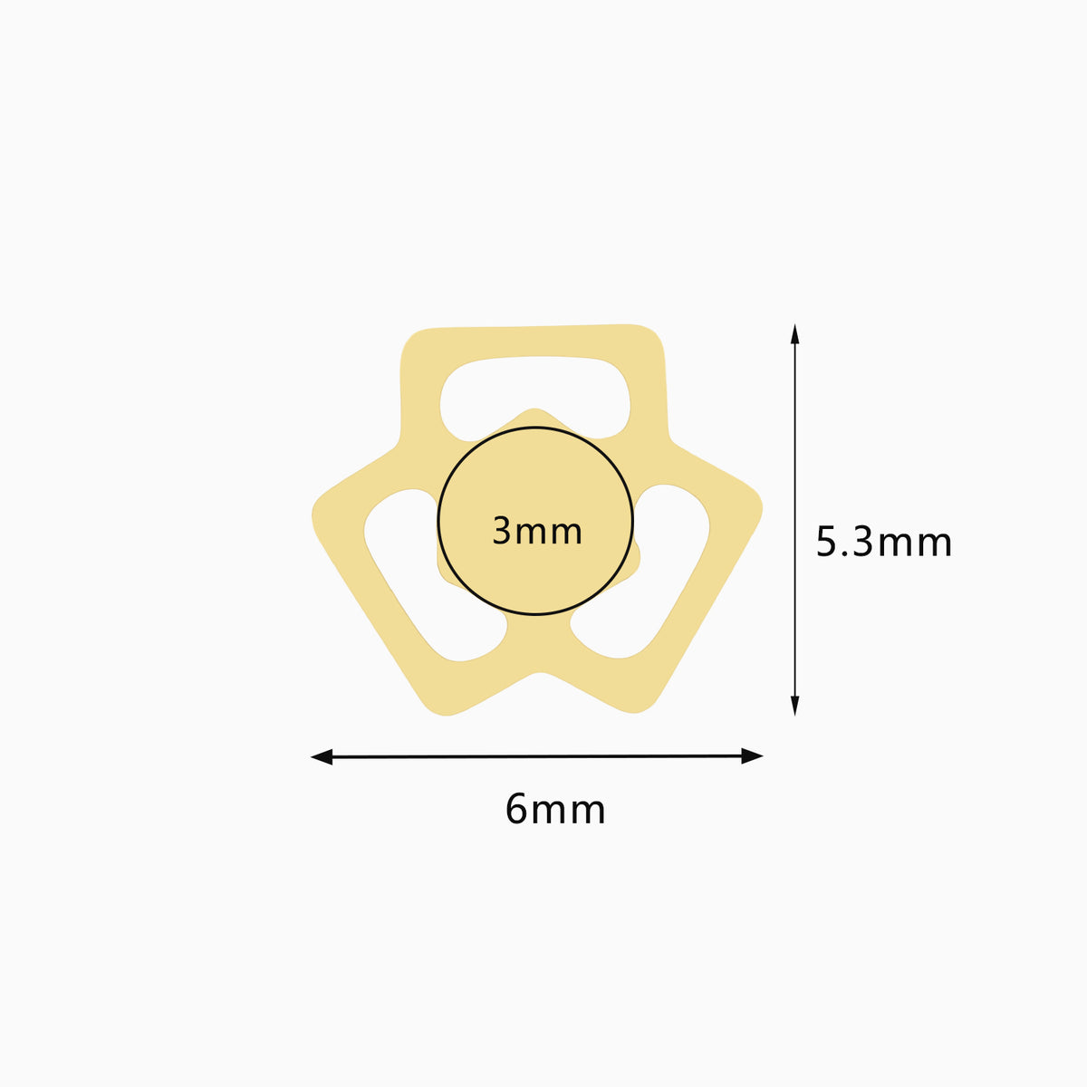 18Kt Gold PVD Titanium Threadless Open Triangle Gem Top