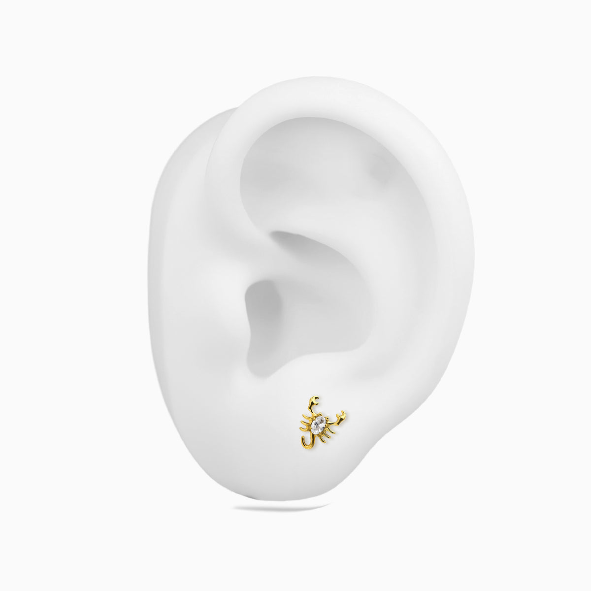 18Kt Gold PVD Titanium Threadless Scorpion Top