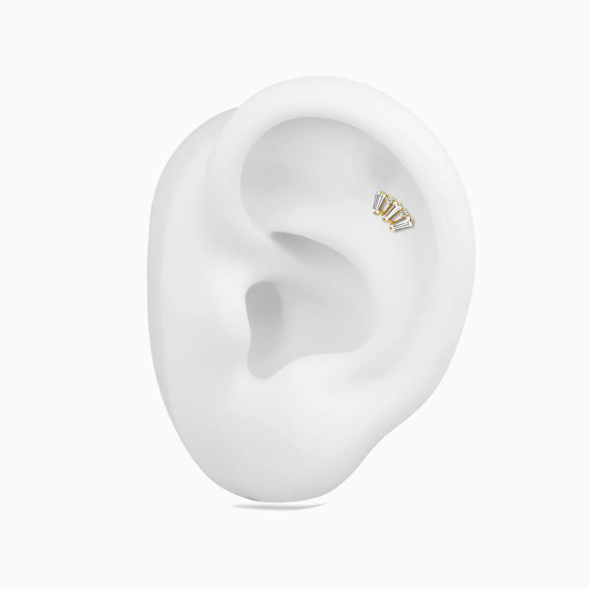 18Kt Gold PVD Titanium Threadless Fan Cluster Top