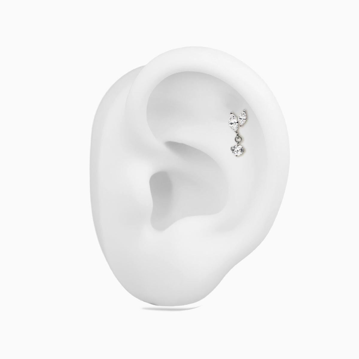 Titanium Threadless Dangle Leaf Cluster Top