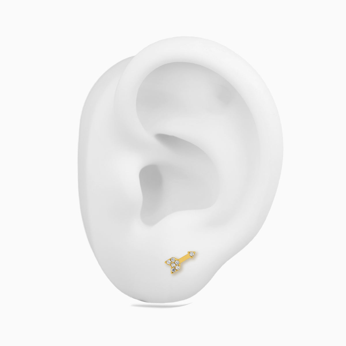 18Kt Gold PVD Titanium Threadless Arrow Cluster Top