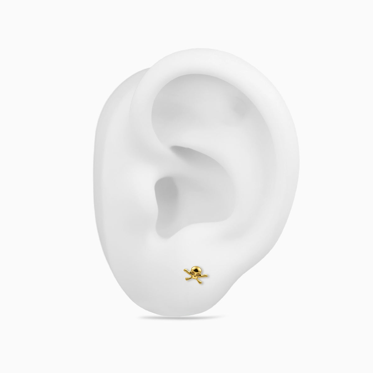 18K Gold PVD Titanium Internally Threaded Skull and Crossbones Top