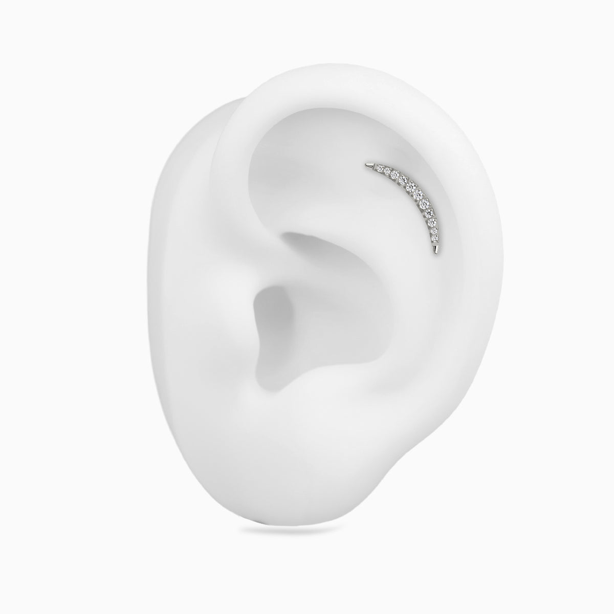 Titanium Threadless Crescent Curved Cluster Top
