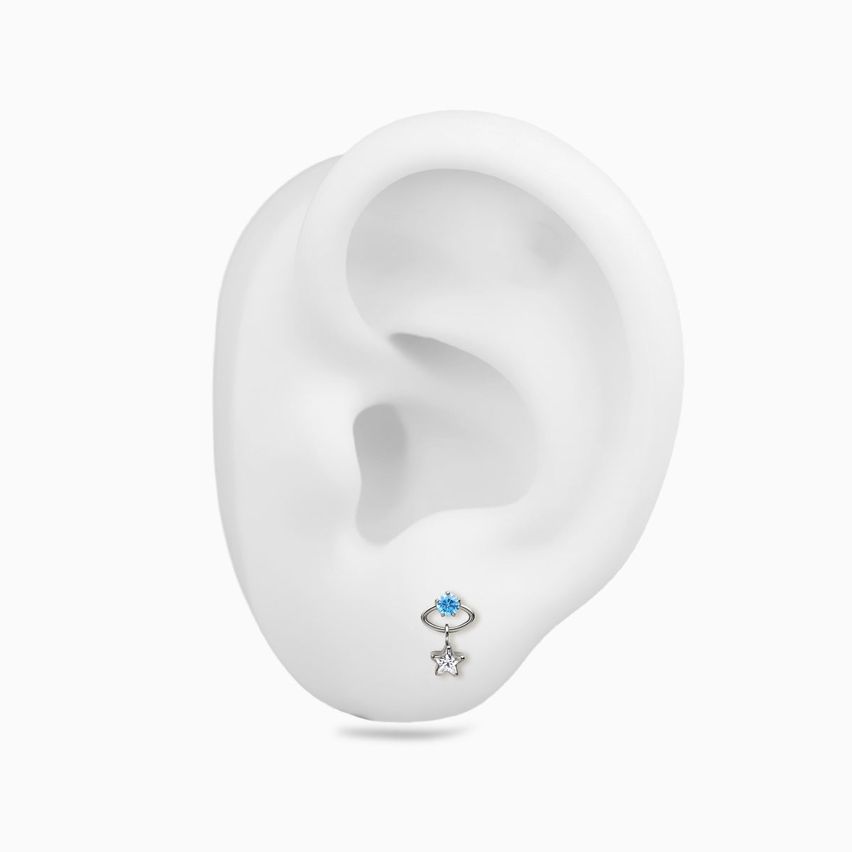Titanium Threadless Dangle Bezel Cluster Top