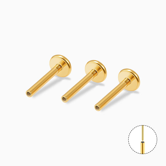 18KT Gold PVD Titanium Threadless Labret with 4mm Base