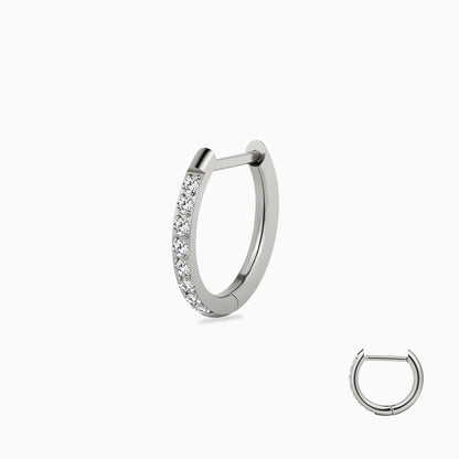 Titanium Hinged Pave D-Shape Hoop Ring