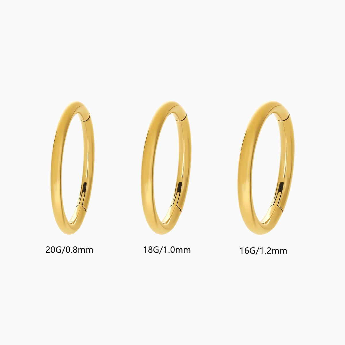 18Kt Gold PVD Titanium Hinged Hoop Ring.