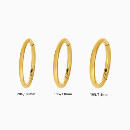 18Kt Gold PVD Titanium Hinged Hoop Ring.