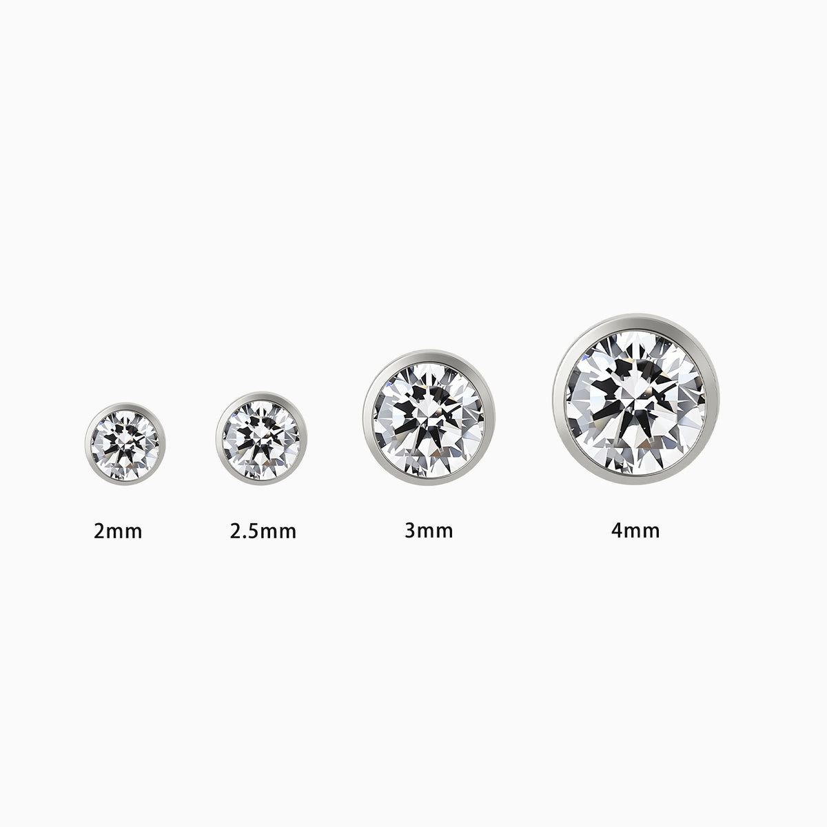 Titanium Threadless Bezel-Set Gem Top
