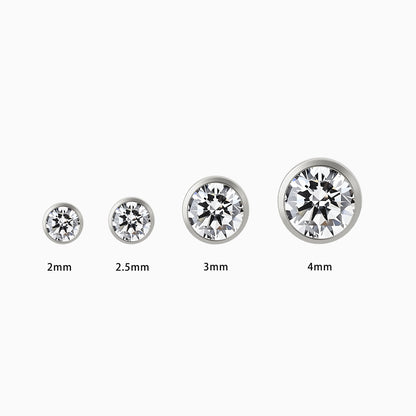 Titanium Threadless Bezel-Set Gem Top