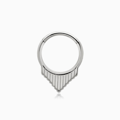 Titanium Ribbed V Shape Front Facing Hinged Segment Clicker