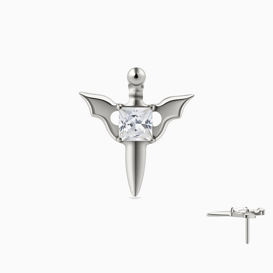 Titanium Threadless Winged Dagger  Top