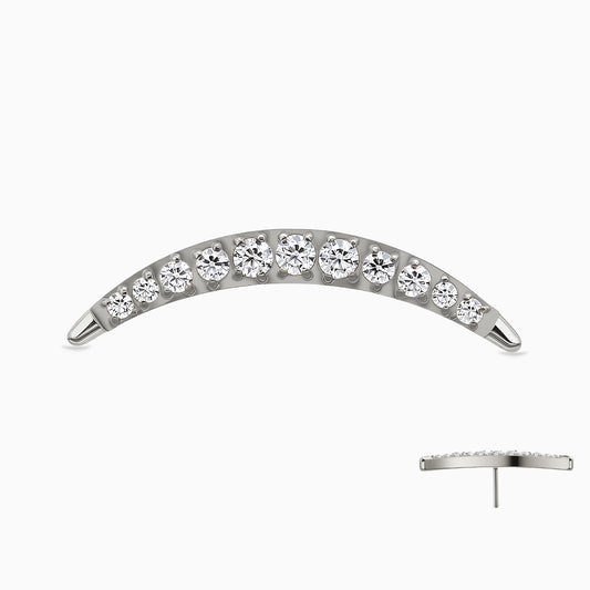 Titanium Threadless Crescent Curved Cluster Top
