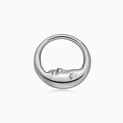 Titanium Crescent Moon Face Front Facing Hinged Segment Clicker