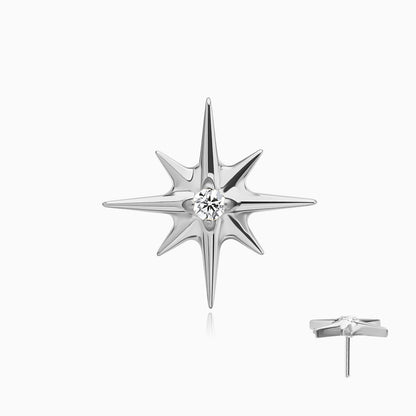 Titanium Threadless North Star Gem Top.