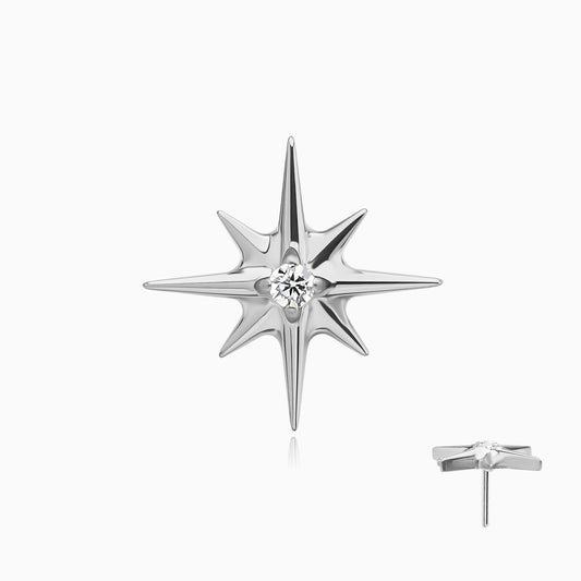 Titanium Threadless North Star Gem Top.