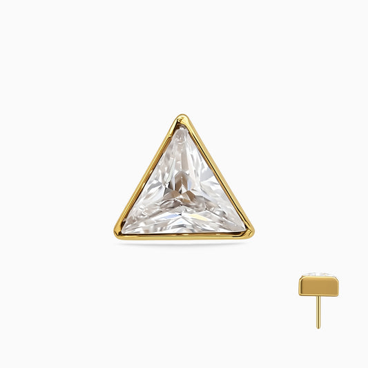18Kt Gold PVD Titanium Threadless Trillion Bezel Top