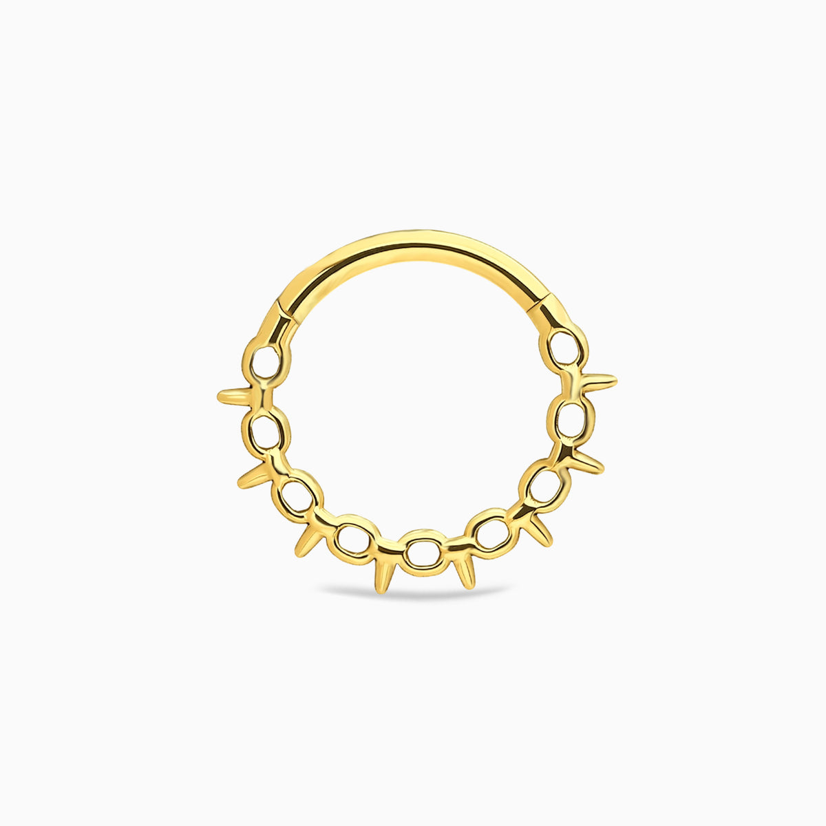 18Kt Gold PVD Titanium Spike Front Facing Hinged Clicker