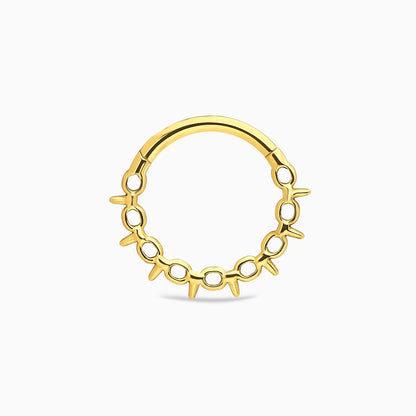18Kt Gold PVD Titanium Spike Front Facing Hinged Clicker