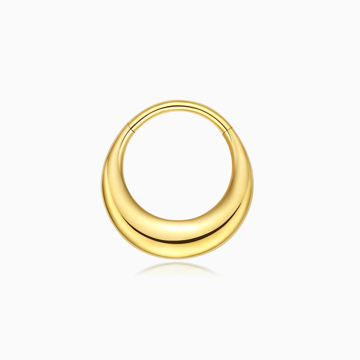18Kt Gold PVD ASTM F136 Titanium Sleek Dome Septum Front Facing Hinged Segment Clicker