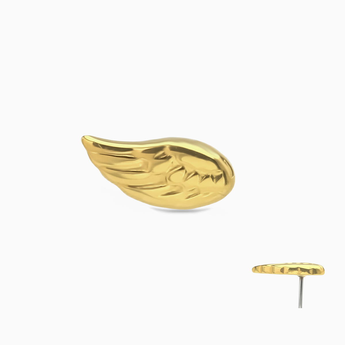 18Kt Gold PVD Titanium Threadless Right Angel Wing Top