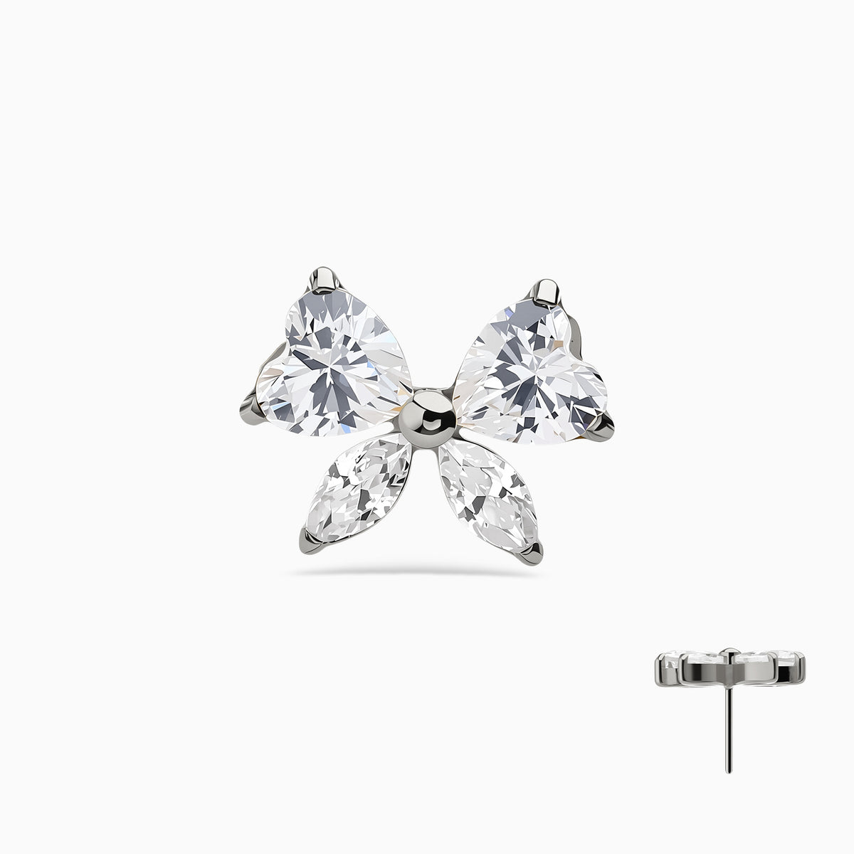 Titanium Threadless Butterfly Cluster Top